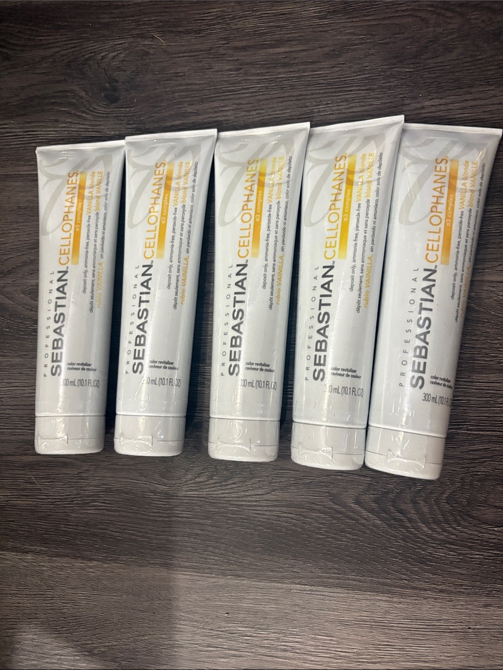 BUNDLE OF 5 - Sebastian Cellophanes Vanilla Blonde 300ml / 10.1 Fl Oz - BRAND NE
